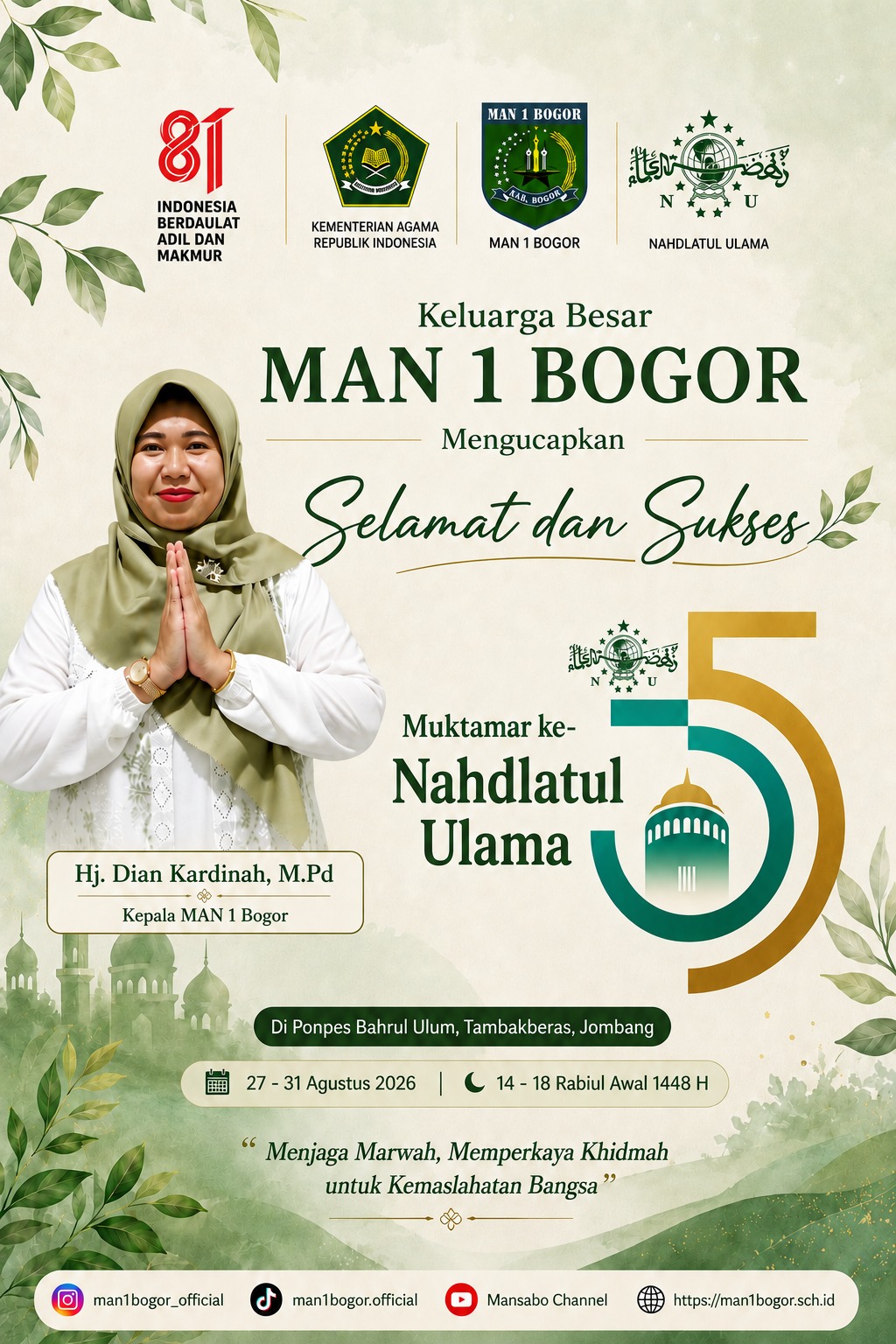 Selamat dan Sukses Muktamar ke-35 Nahdlatul Ulama