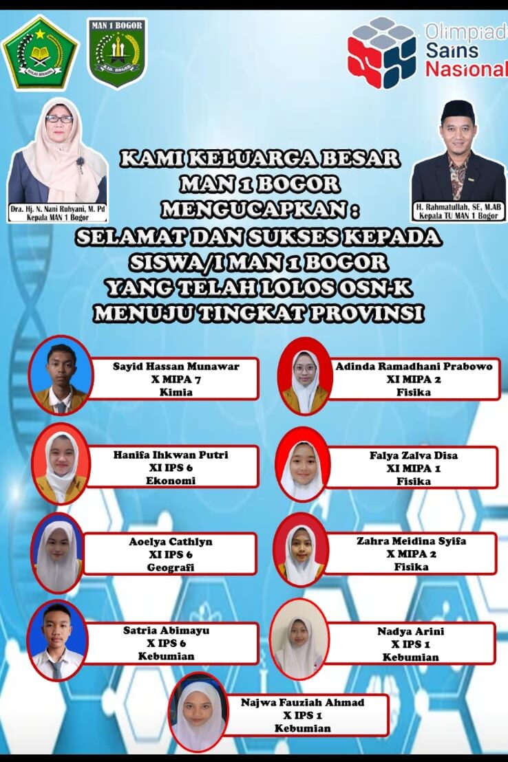 Luar Biasa! 9 Siswa MAN 1 Bogor Tembus KSN Tingkat Provinsi