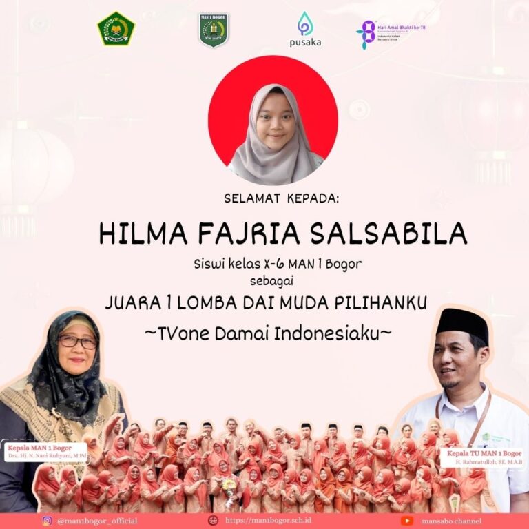 Sabet Juara 1, Siswa MAN 1 Bogor Hilma Fajria Salsabila Siap Tampil di TV One Ramadan Nanti
