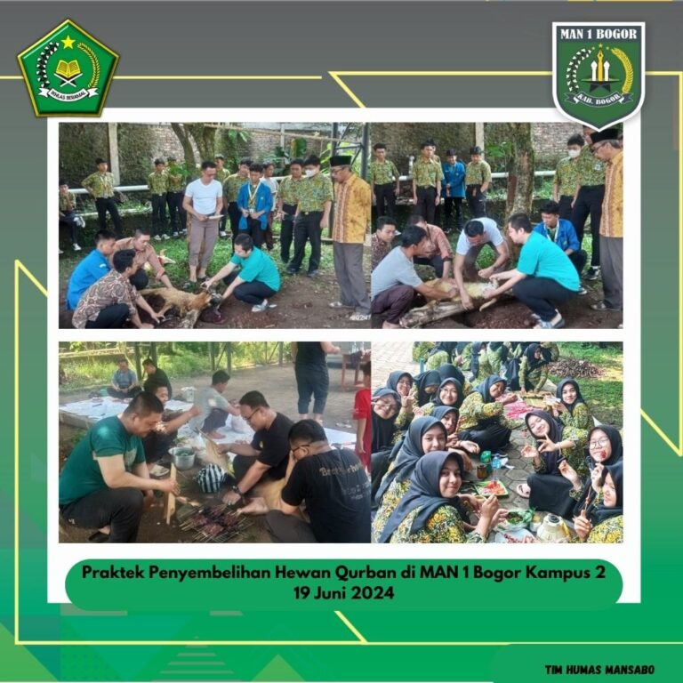 MOMEN IDUL ADHA, MAN 1 BOGOR PPERKUAT KARAKTER SPIRITUAL DAN SOSIAL DENGAN MENYELAMI MAKNA BERQURBAN